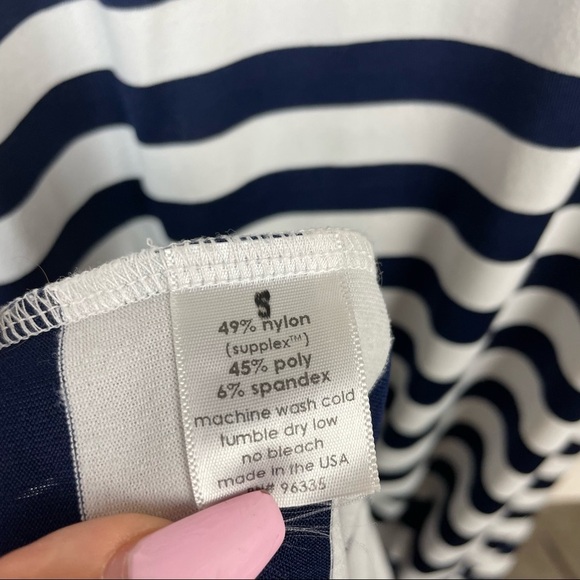 Susana Monaco size small Striped Blouson Strapless maxi Dress in navy & white - Picture 8 of 8